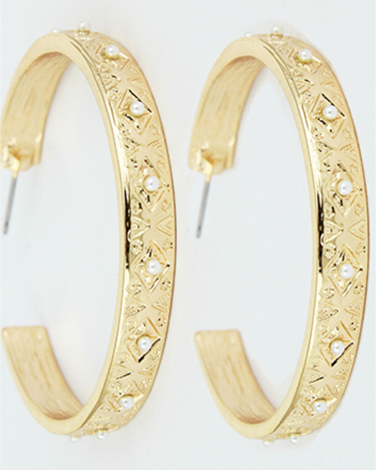 Image #1 - Shyanne Women's Boho Thick Gold Earrings, Gold, hi-res
