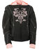 Image #1 - Milwaukee Leather Women's 3/4 Jacket With Reflective Tribal Detail - 3X, Pink/black, hi-res