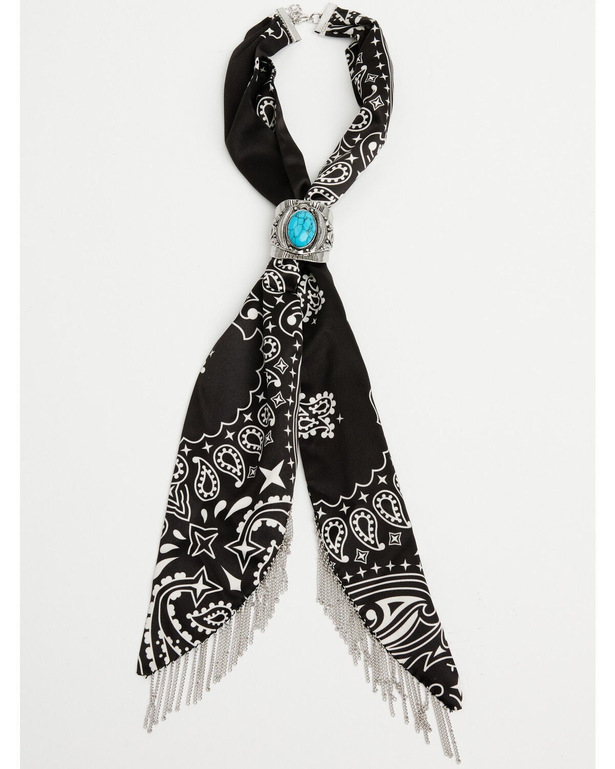 Image #2 - Idyllwind Women's Sussex Chain Fringe Bandana Necklace, Black, hi-res