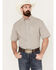 Image #1 - George Strait by Wrangler Men's Checkered Print Short Sleeve Stretch Button Down Shirt, Olive, hi-res