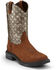 Image #1 - Tony Lama Men's Diboll Diamond Plate Western Work Boots - Composite Toe, Silver, hi-res