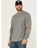 Image #1 - Hawx Men's Logo Long Sleeve Knit Work T-Shirt, Heather Grey, hi-res