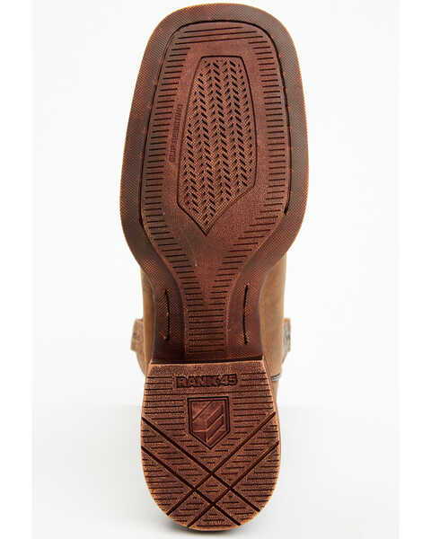 Image #7 - RANK 45® Men's Warrior Performance Western Boots - Broad Square Toe , Coffee, hi-res
