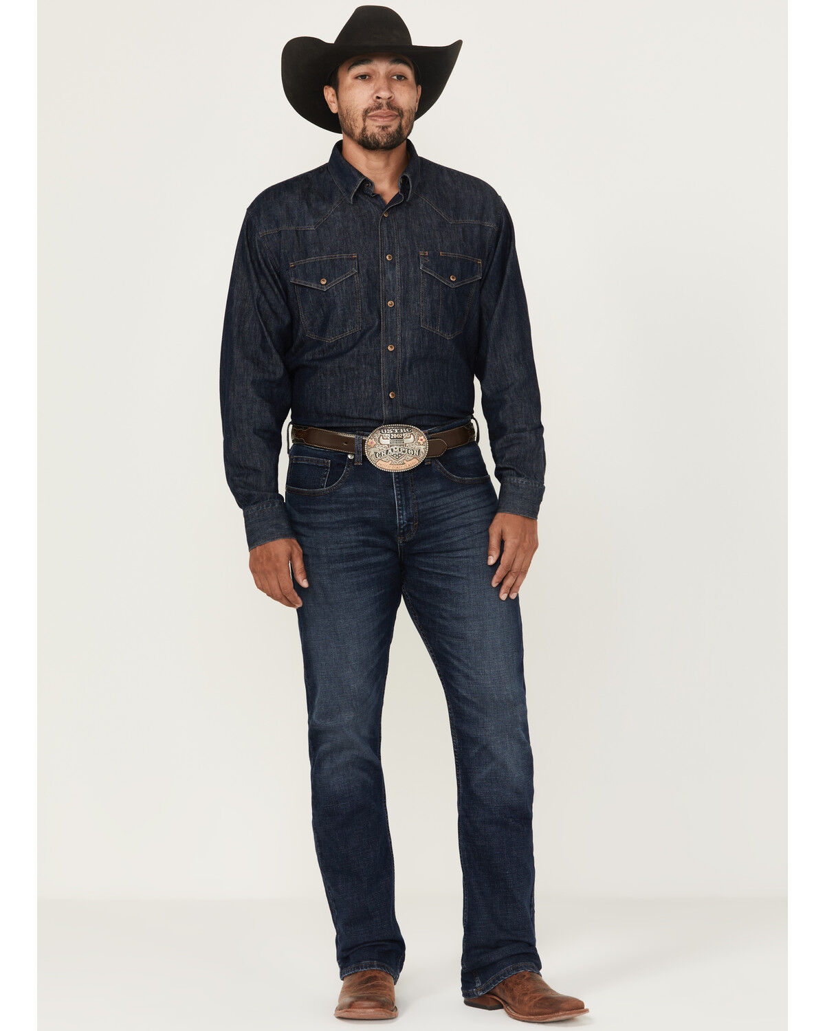 Image #1 - Wrangler 20X Men's Stirrup Dark Wash Slim Bootcut Stretch Denim Jeans - Tall, Dark Wash, hi-res