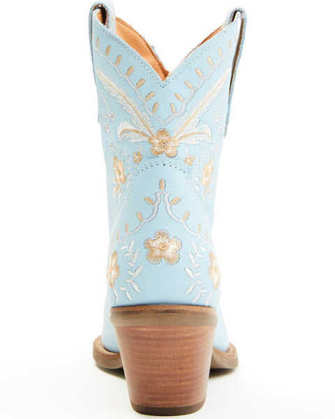 Image #5 - Dingo Women's Primrose Embroidered Leather Western Fashion Booties - Snip Toe , Blue, hi-res