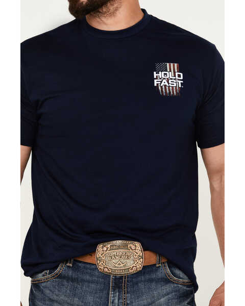 Image #2 - Kerusso Men's Hold Fast Antique Flag Short Sleeve Graphic T-Shirt, Navy, hi-res