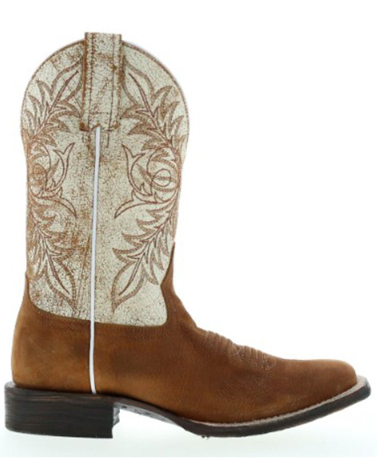 Image #2 - Botas Caborca For Liberty Black Women's Embroidered Leaf Western Boot - Broad Square Toe, Tan, hi-res