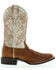 Image #2 - Botas Caborca For Liberty Black Women's Embroidered Leaf Western Boot - Broad Square Toe, Tan, hi-res