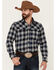 Pendleton Men's Check Plaid Button-Down Long Sleeve Western Flannel Shirt , Blue, hi-res