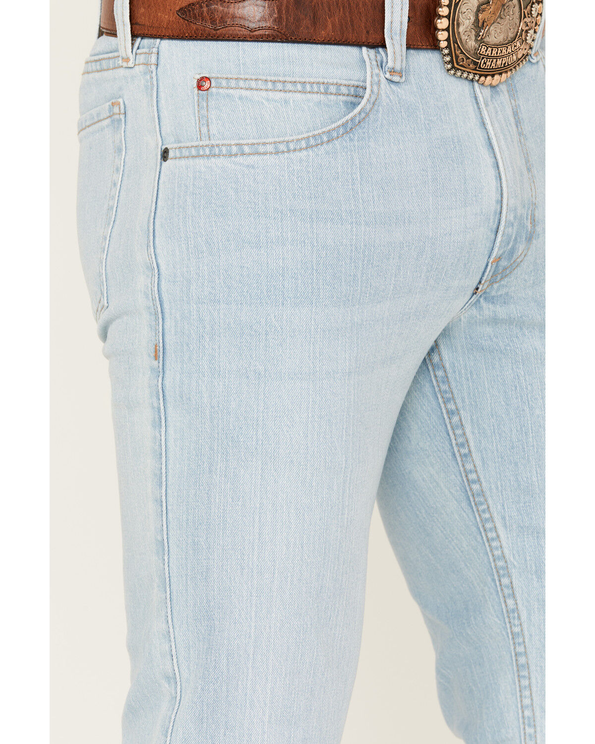 Image #2 - Justin Men's J1 Original Light Wash Modern Slim Straight Stretch Denim Jeans, Light Wash, hi-res