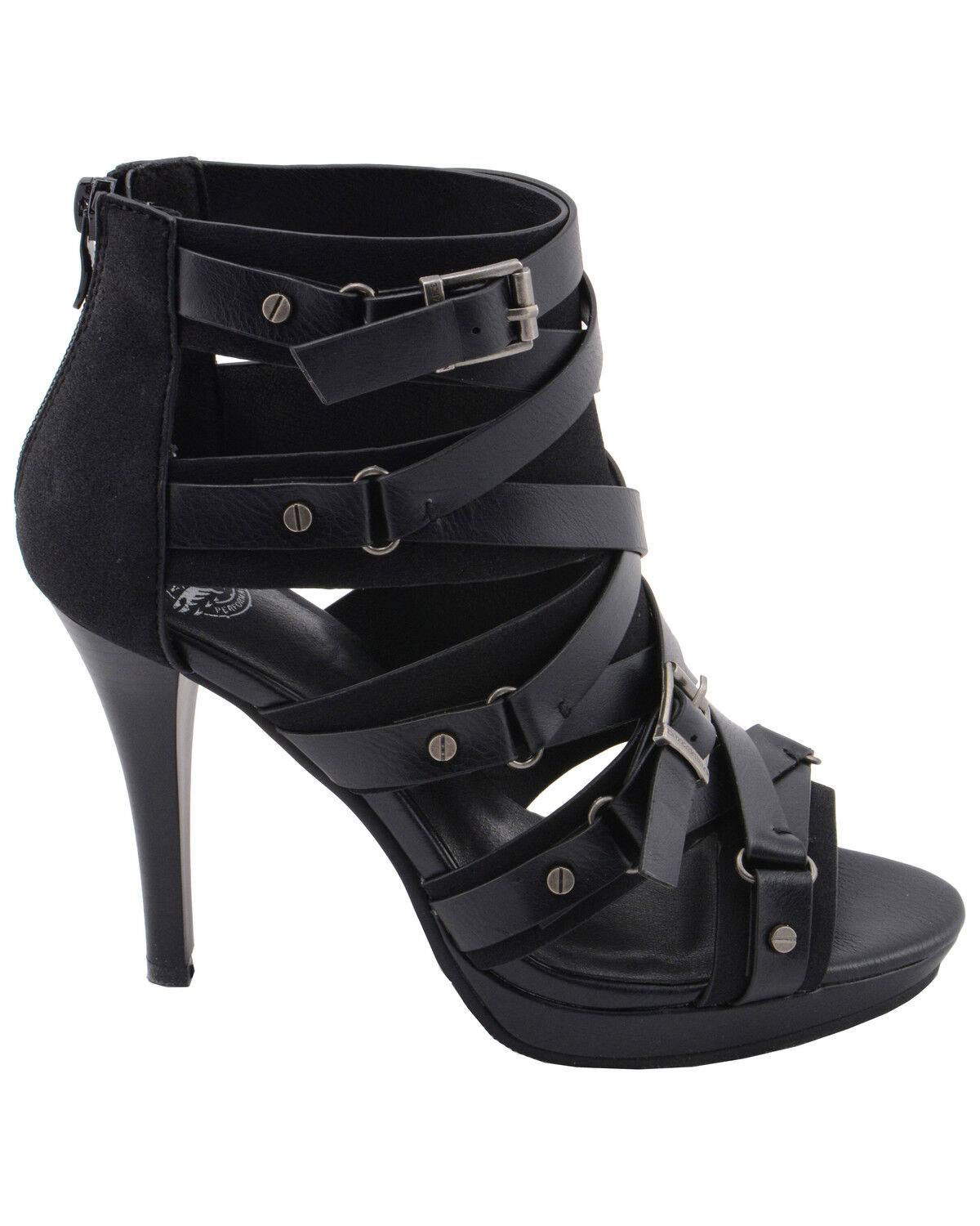 Image #3 - Milwaukee Performance Women's Ankle Strap Stiletto Sandals, Black, hi-res