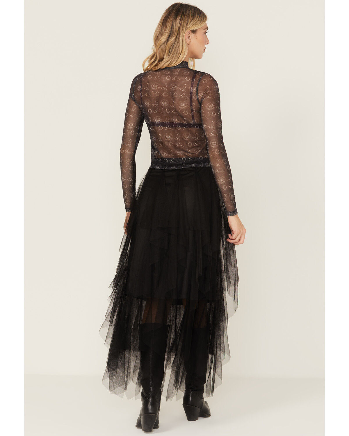 Image #3 - Easel Women's Tulle Midi Skirt, Black, hi-res