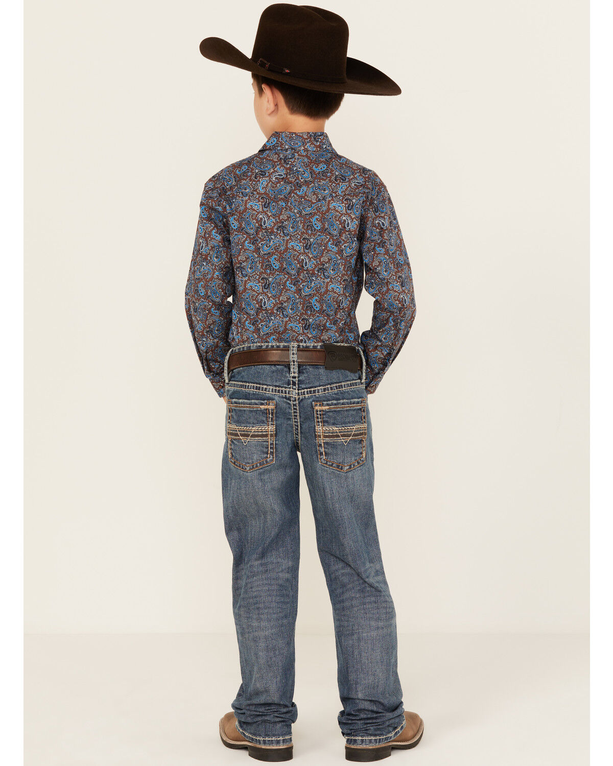 Image #3 - Rock & Roll Denim Boys' Medium Wash Bootcut Stretch Denim Jeans, Blue, hi-res