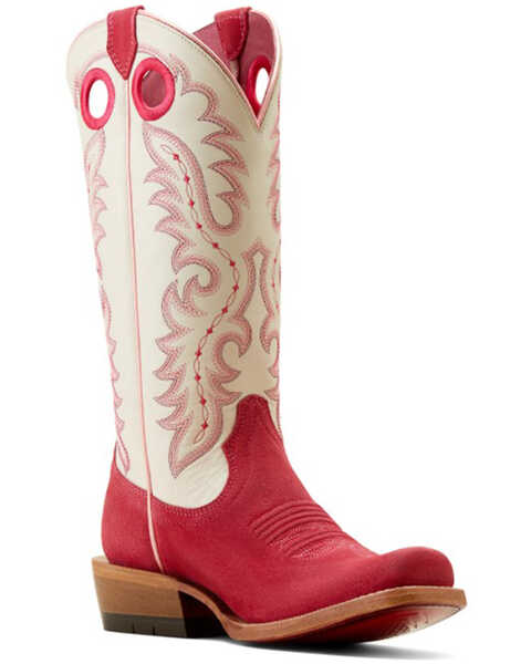 Image #1 - Ariat Women's Futurity Boon Roughout Western Boots - Square Toe , Pink, hi-res