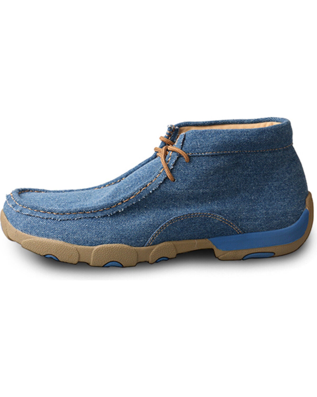 Blue Denim Driving Moccasins - Moc Toe 