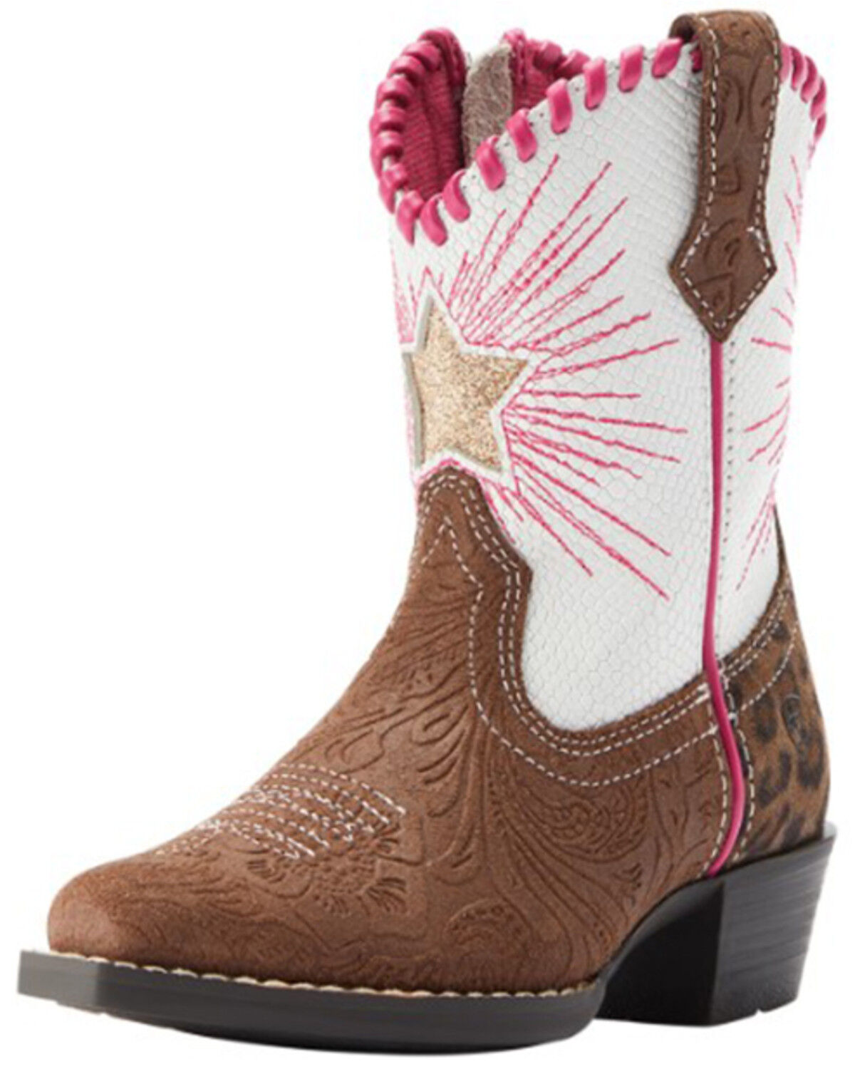 Image #1 - Ariat Girls' Heritage Star Western Boots - Snip Toe, , hi-res