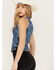 Image #4 - Wrangler X Fender Women's Lace-Up Denim Top, Blue, hi-res