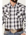 Image #3 - Rodeo Clothing Men's Back & White Large Dobby Plaid Long Sleeve Snap Western Shirt , Grey, hi-res