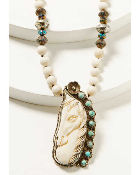 Image #3 - Erin Knight Designs Women's Vintage Hand Knotted Beads With Horse Pendant Necklace , Multi, hi-res