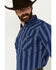 Image #2 - Ely Walker Men's Southwestern Striped Print Long Sleeve Pearl Snap Western Shirt, Navy, hi-res