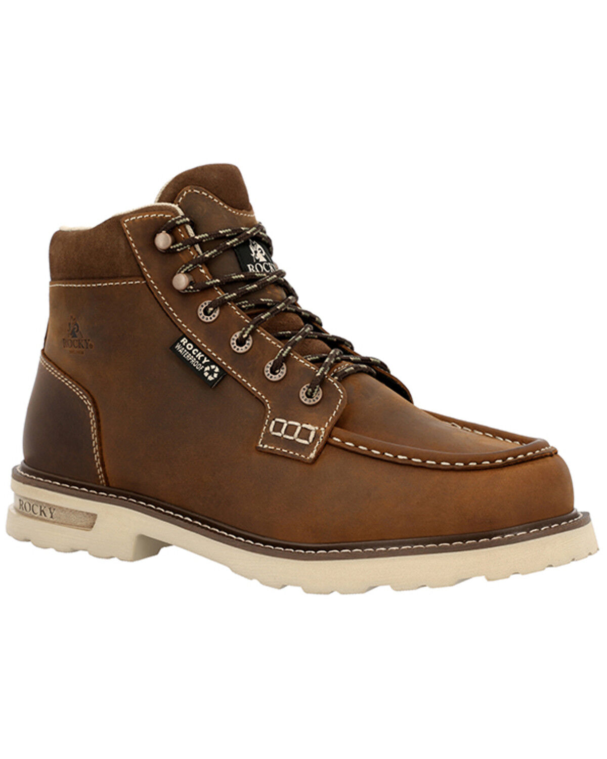 Image #1 - Rocky Men's Grindstone 6" XTR Waterproof Work Boots - Soft Toe, Russett, hi-res