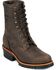 Image #2 - Chippewa Classic 8" Logger Boots - Steel Toe, Chocolate, hi-res