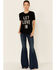 Image #2 - Revel Women's Let Love In Graphic Slub Short Sleeve Tee, Black, hi-res