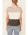 Image #4 - Wishlist Women's Wide Stripe Colorblock Dolman Short Sleeve Top, Taupe, hi-res