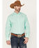Resistol Men's Jacksonville Solid Long Sleeve Button Down Western Shirt, Aqua, hi-res