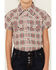 Image #3 - Shyanne Girls' Dobby Teton Plaid Print Short Sleeve Pearl Snap Western Shirt, Brick Red, hi-res