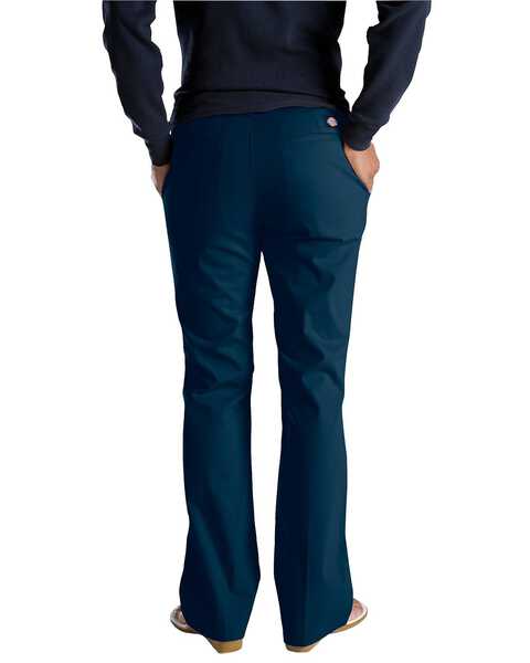 Image #1 - Dickies Women's Flat Front Stretch Twill Pants, Navy, hi-res