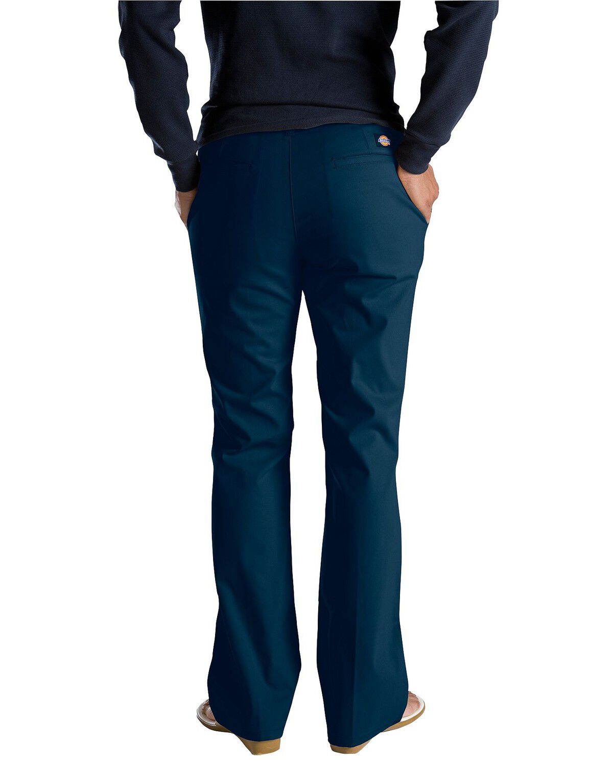 Image #1 - Dickies Women's Flat Front Stretch Twill Pants, Navy, hi-res