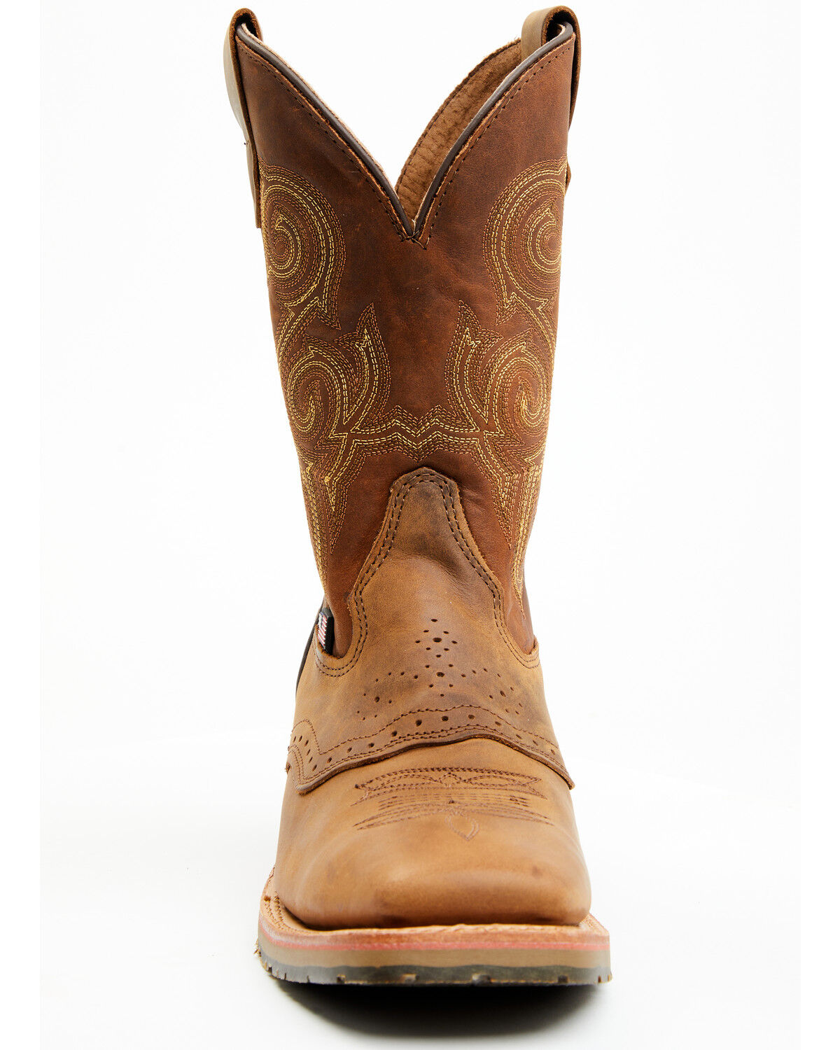 Image #4 - Double H Men's Boot Barn Exclusive 11" Domestic I.C.E™ Saddle Vamp Western Boots - Broad Square Toe, Brown, hi-res