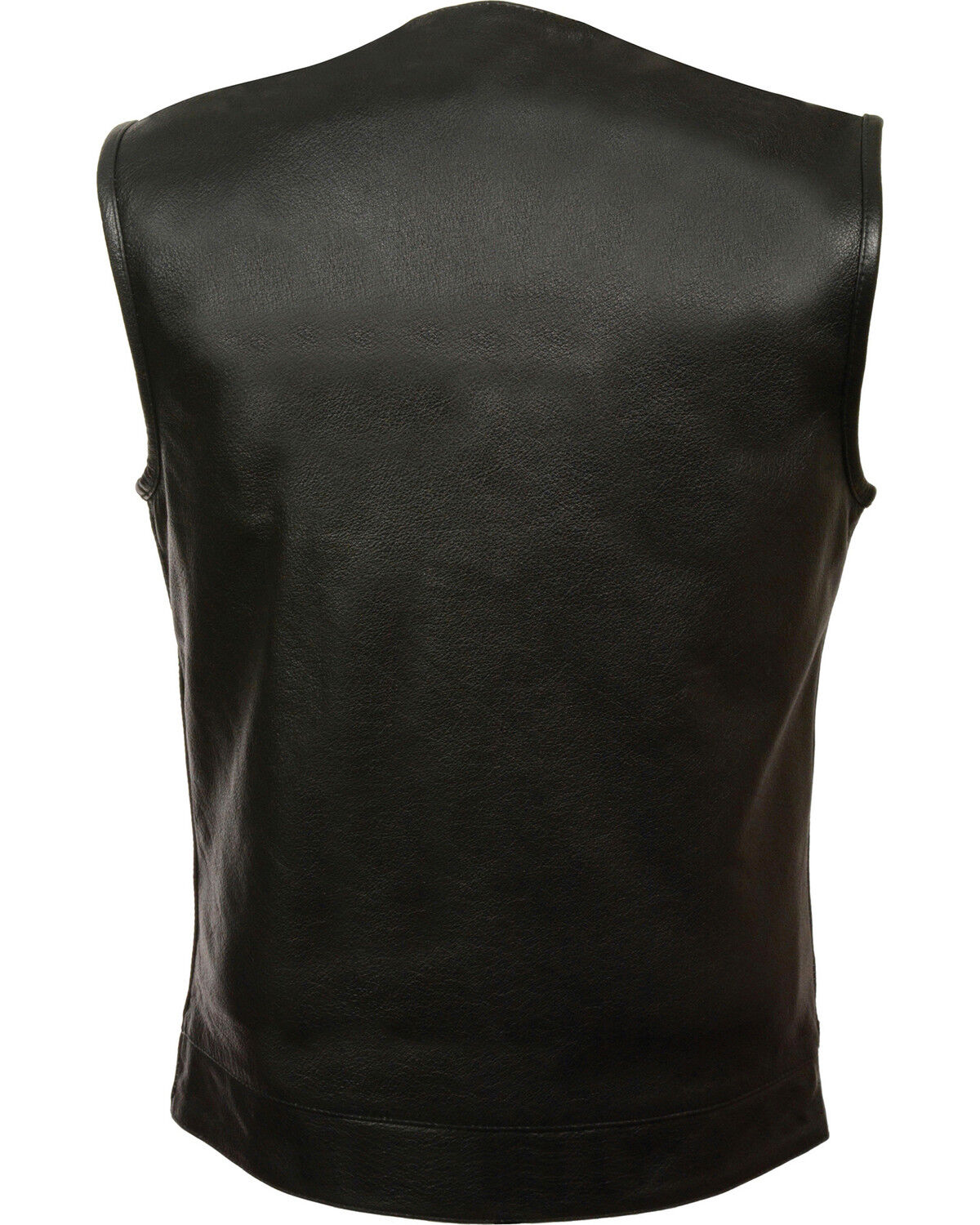 Image #2 - Milwaukee Leather Men's Collarless Zip Front Club Style Vest, Black, hi-res