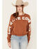 Image #1 - Wrangler Retro Women's Cowboys Graphic Long Sleeve Sweatshirt, Tan, hi-res