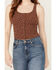 Image #3 - Cleo + Wolf Women's Adriel Ribbed Knit Cropped Tank Top , Lt Brown, hi-res