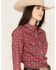 Image #2 - Wrangler Women's Floral Long Sleeve Snap Western Shirt, Burgundy, hi-res