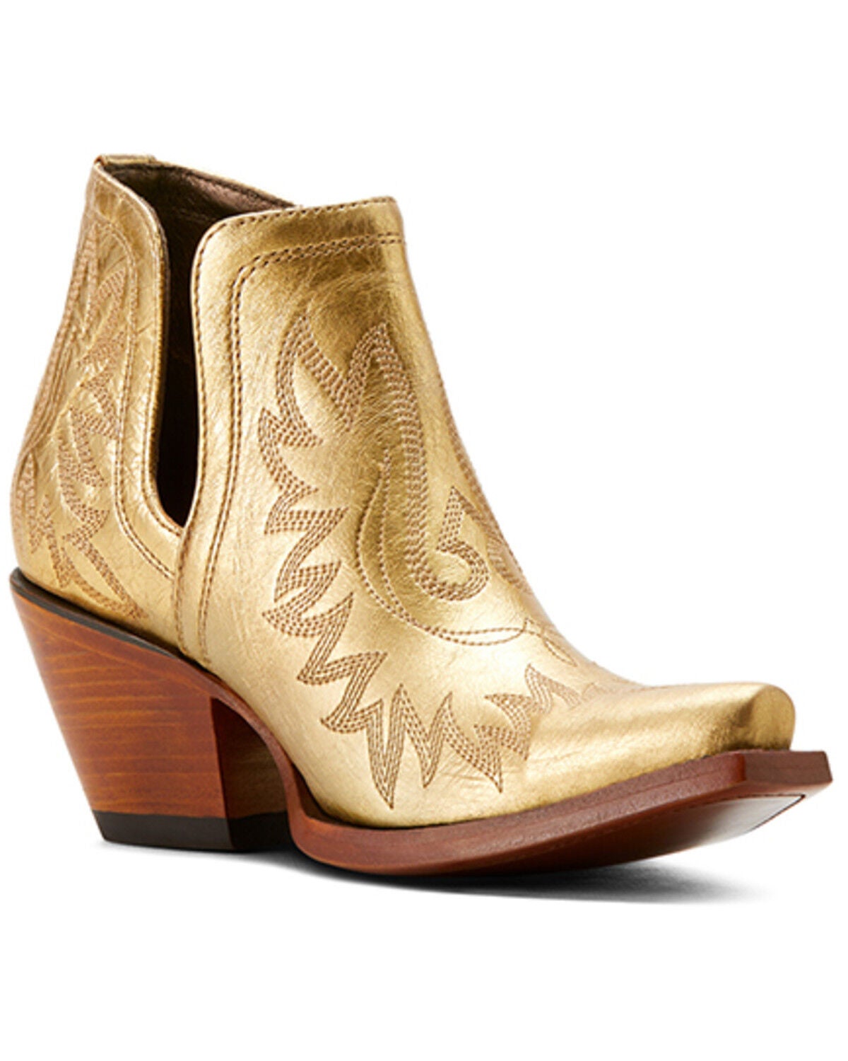 Ariat Women's Dixon Western Booties - Snip Toe, Gold, hi-res