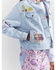 Image #2 - Wrangler® X Barbie™ Women's Light Wash Patched Denim Jacket , Light Wash, hi-res