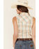 Wrangler Women's Peach Plaid Snap Sleeveless Western Core Shirt , Peach, hi-res