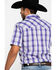 Image #5 - Wrangler Men's Purple Plaid Fashion Snap Short Sleeve Western Shirt , , hi-res