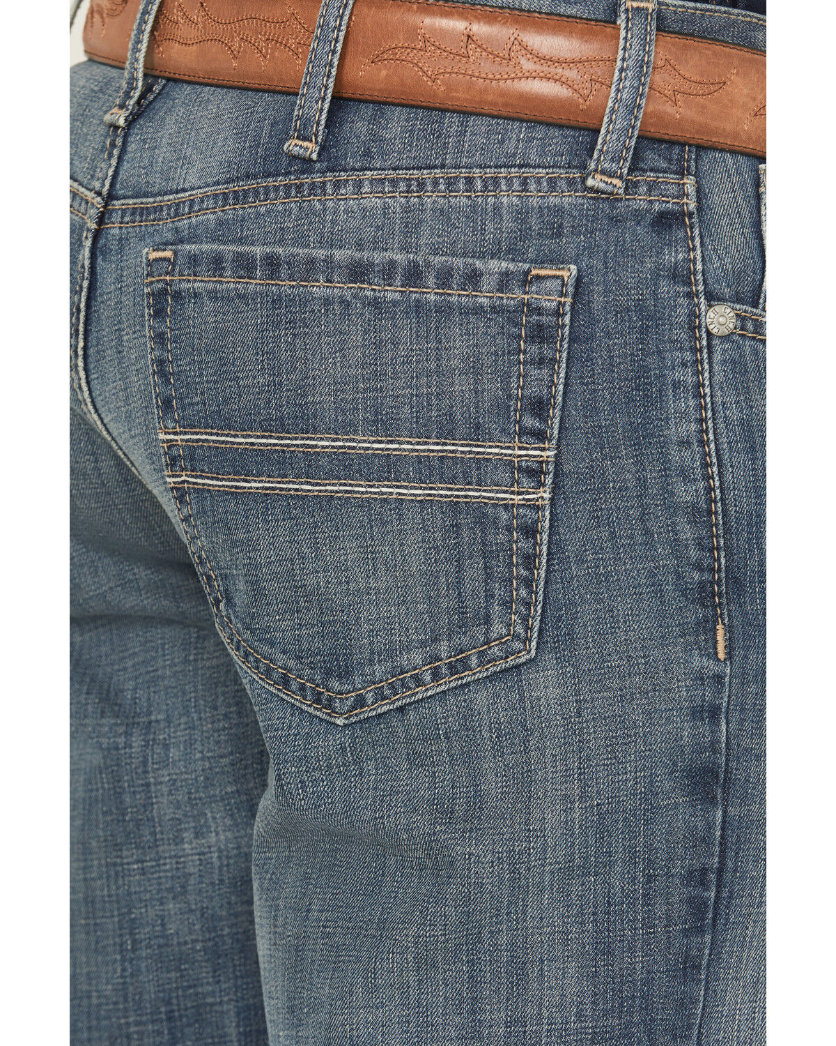 Image #4 - Cinch Men's Sliver Label Medium Wash Slim Straight Rigid Denim Jeans, Indigo, hi-res