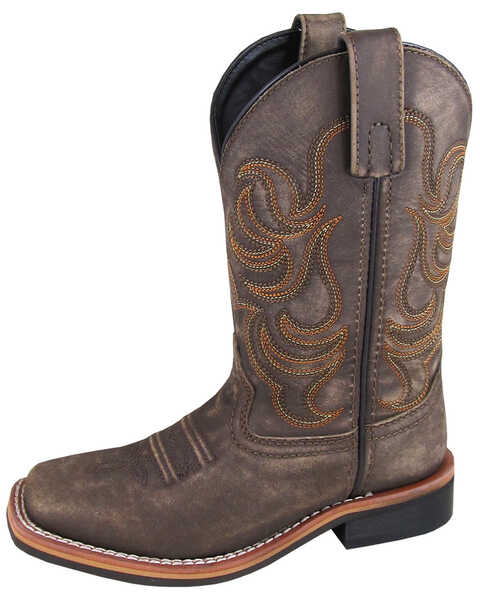Image #1 - Smoky Mountain Boys' Leroy Western Boots - Broad Square Toe, Chocolate, hi-res
