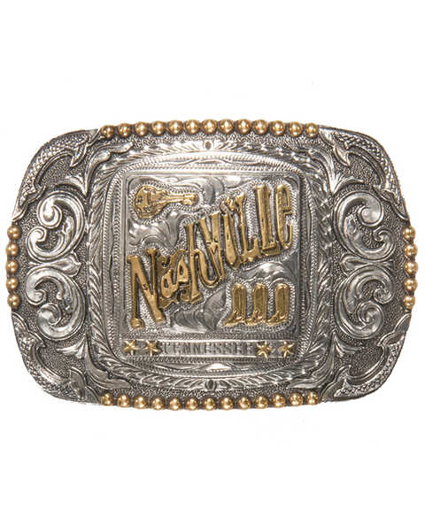 Image #1 - Cody James Men's Nashville Regional Western Belt Buckle, Silver, hi-res