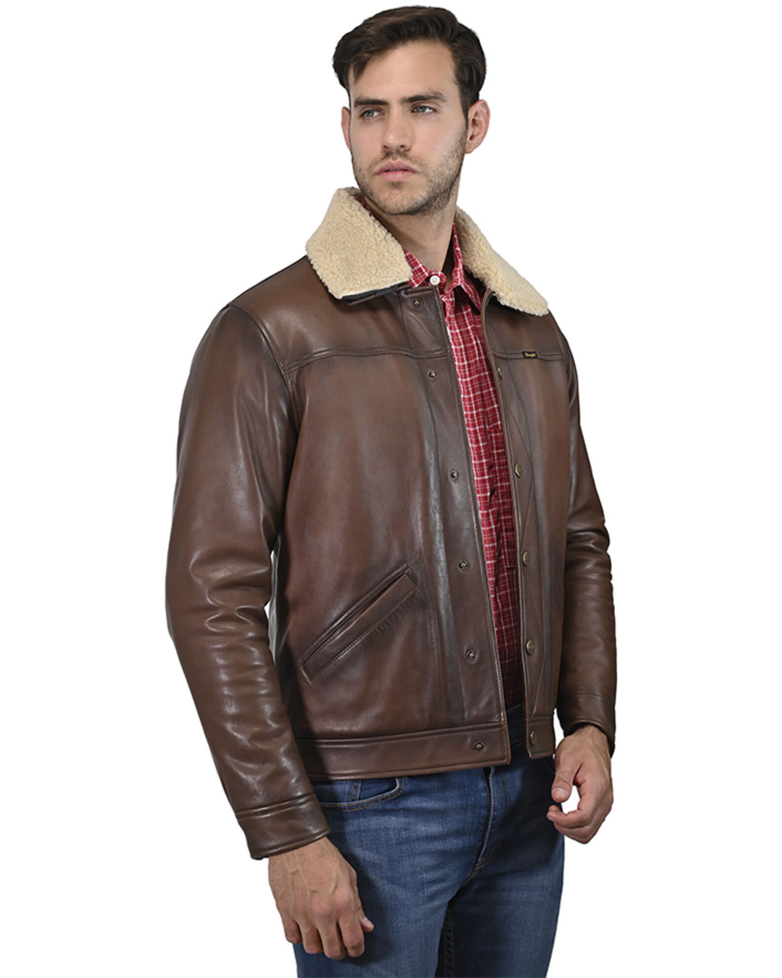 Wrangler leather jacket on sale