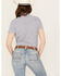 Image #4 - Ariat Women's Boot Barn Exclusive Gingham Print Short Sleeve Button-Down VentTEK Stretch Shirt, Blue/white, hi-res