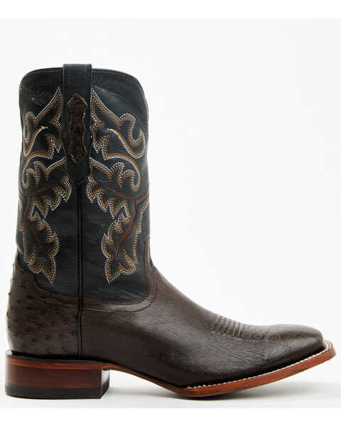Image #2 - Cody James Men's Exotic Ostrich Western Boots - Broad Square Toe , Chocolate, hi-res