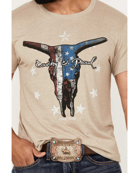 Image #3 - Cody James Country And Proud Short Sleeve Graphic T-Shirt , Tan, hi-res
