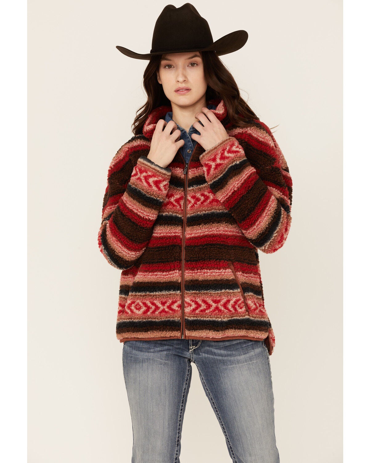 Cruel Girl Women's High Pile Printed Fleece Jacket