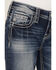 Miss Me Girls' Light Wash Mid Rise Americana Star Embroidered Bootcut Jeans, Blue, hi-res